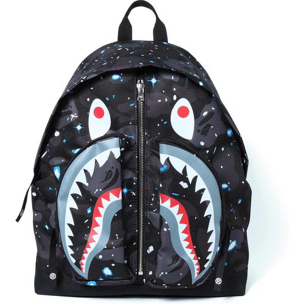 BAPE Space Camo Shark Day Pack Black - SS19 男装- CN
