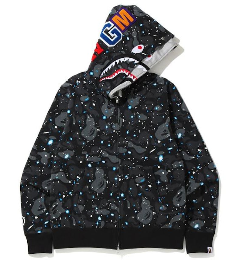 BAPE Space Camuflaje Shark Full Zip Sudadera con Capucha Doble