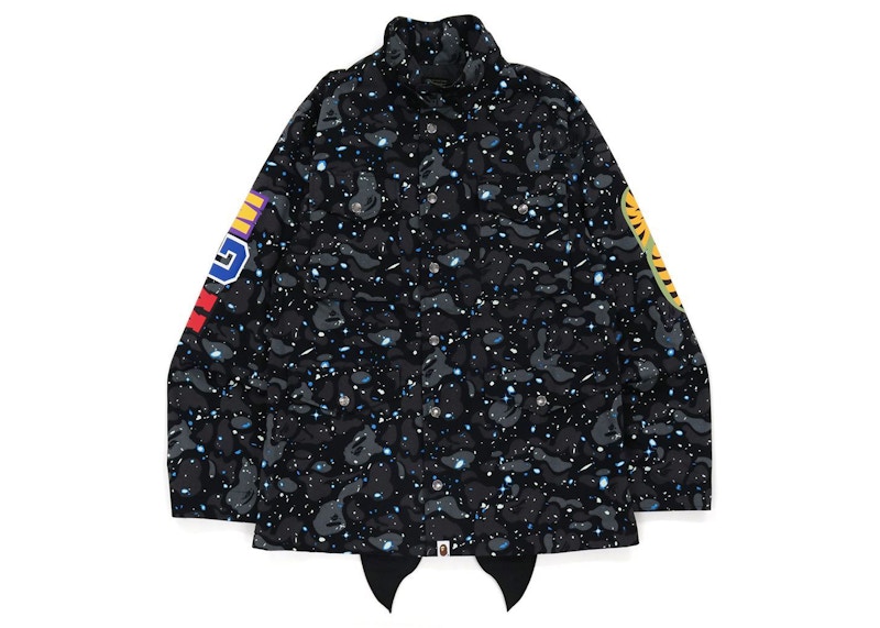 BAPE Space Camo Front Shark Tee Black