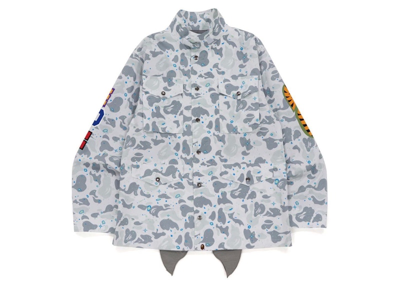 BAPE Space Camo Shark M 65 Jacket White