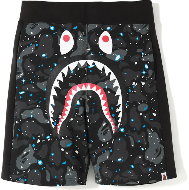 Bape Space Camo Shark Sweat Shorts Black Mens Ss19 Us