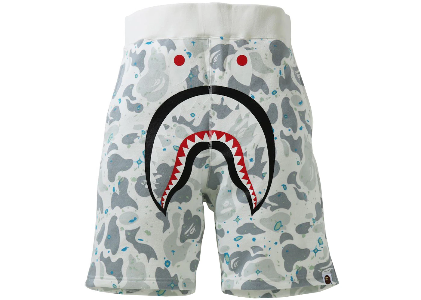 BAPE Space Camo Shark Sweat Shorts (SS21) White Men's SS21 GB