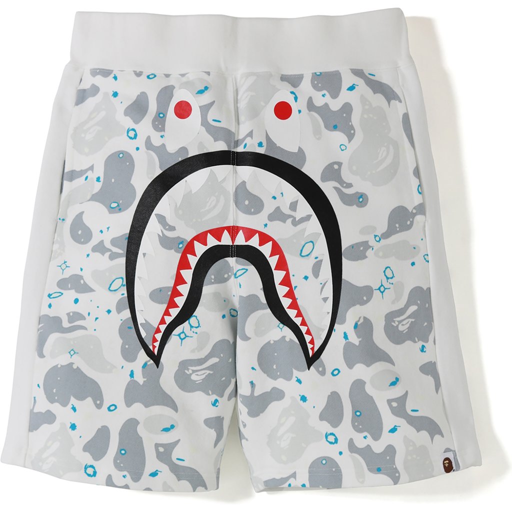 BAPE Space Camo Shark Sweat Shorts White Men's - SS19 - US