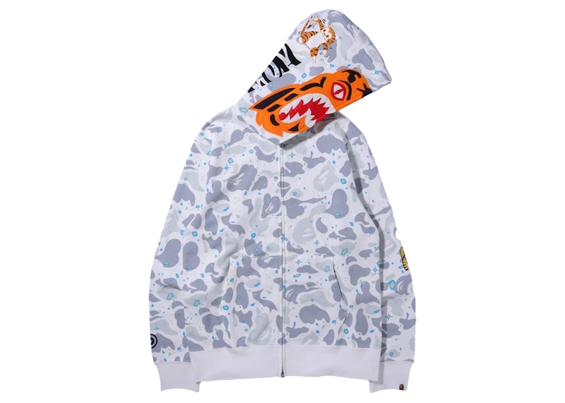 BAPE Space Camo Tiger Full Zip Hoodie White Men's - FW21 - US