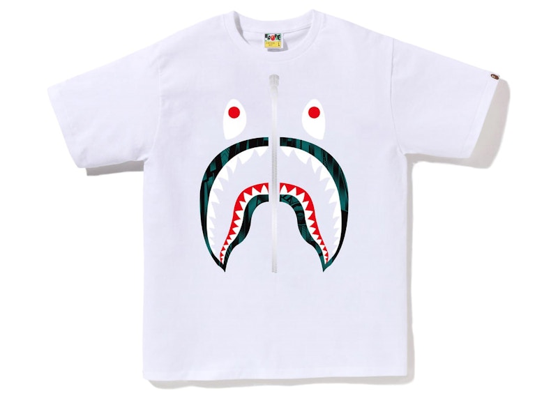 BAPE Speed Racer Big Shark Tee Bianco Blu