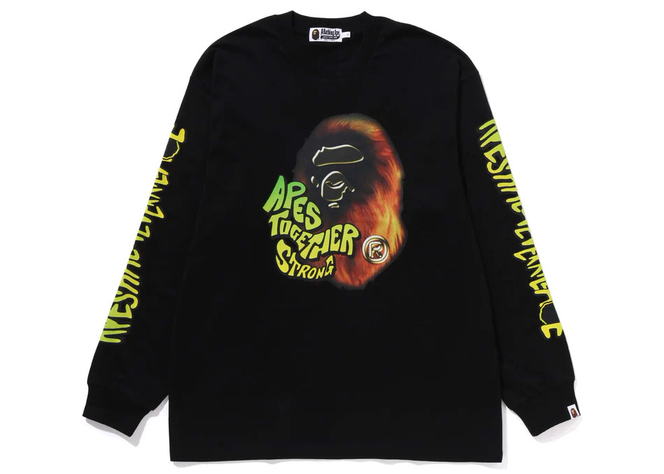 BAPE Sport Graphic L/S Tee Black Men's - FW23 - US