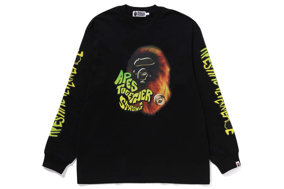Pre-owned Bape Sport Graphic L/s Tee Black