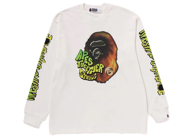 BAPE Sport Graphic L/S Tee White Men's - FW23 - US