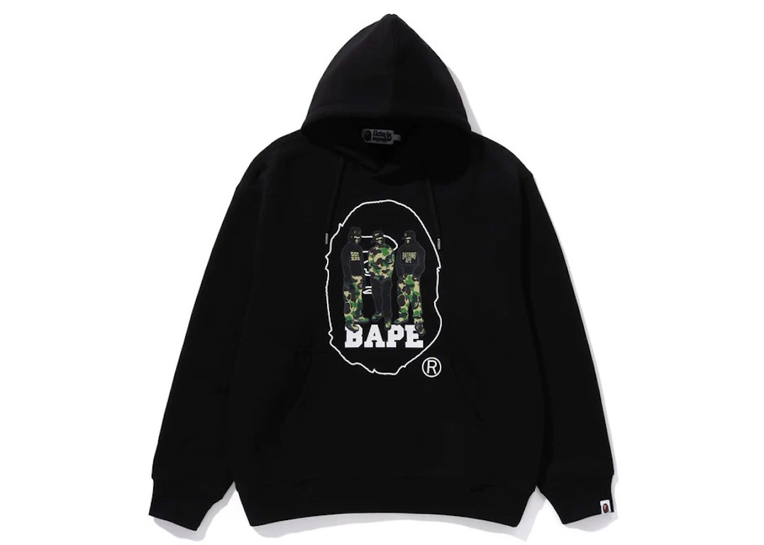Pre-owned Bape Sport Graphic Pullover Hoodie Black