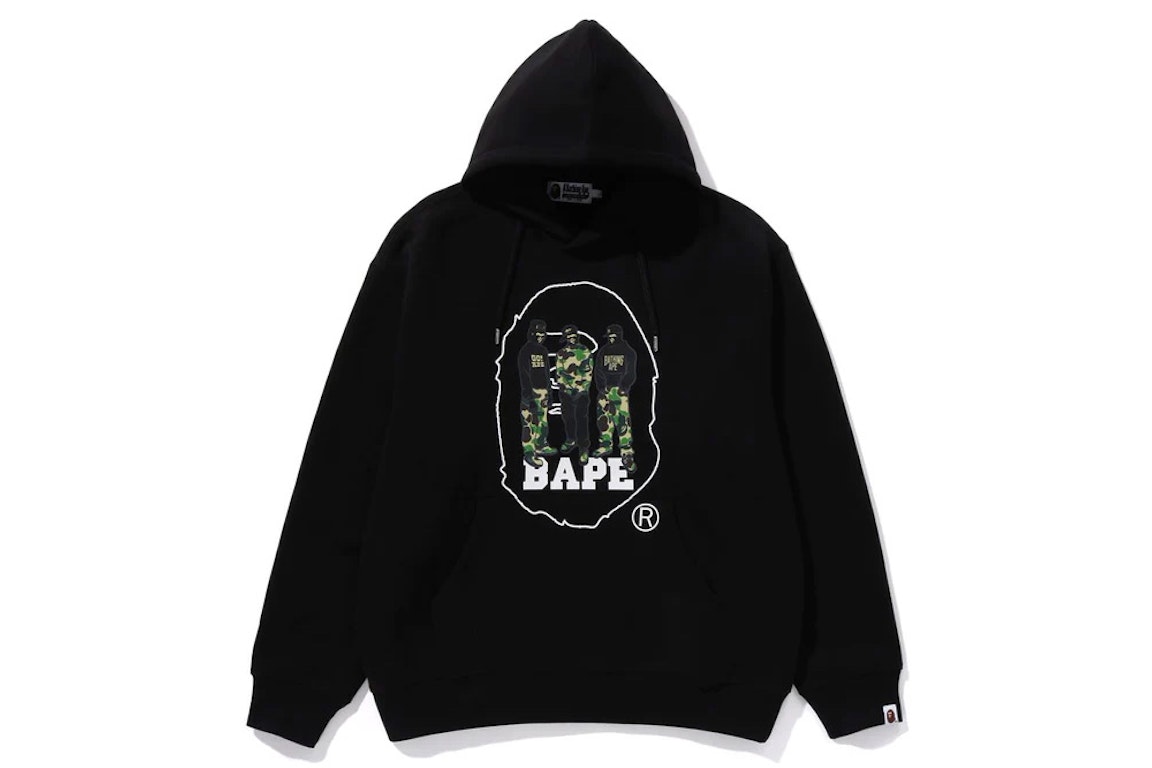 Pre-owned Bape Sport Graphic Pullover Hoodie Black