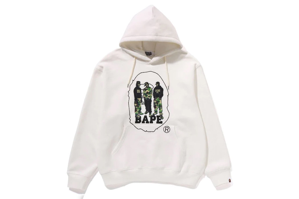 Pre-owned Bape Sport Graphic Pullover Hoodie Ivory