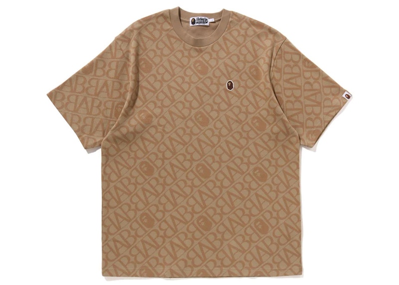 BAPE Sport Monogram Ape Head One Point Tee Beige Men's - FW23 - US