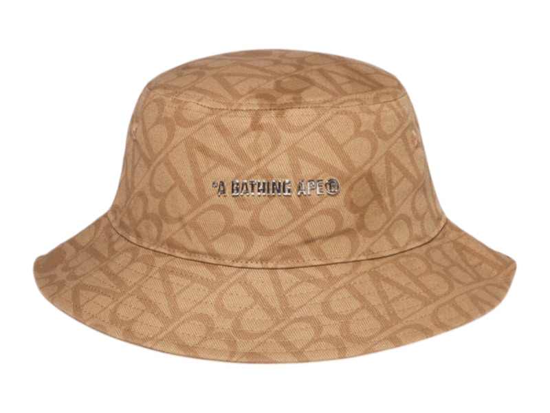 BAPE Sport Monogram Bucket Hat Beige