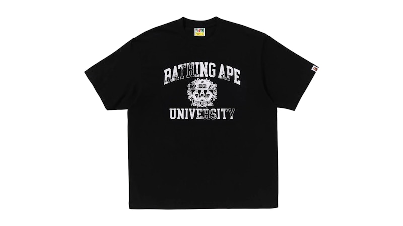 【BAPE】SPRAY PRINT COLLEGE LOGO RELAXED FIT TEE 要在庫確認 BAPE Spray Print College Logo Relaxed Fit Tee Black Men's