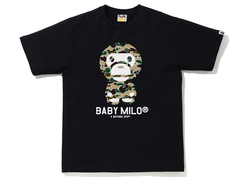 APE  BAPE KAWS BABY MILO ポロシャツ　sta camo BAPE Sta Camo Baby Milo Tee Black/Yellow Men's - SS21 - US