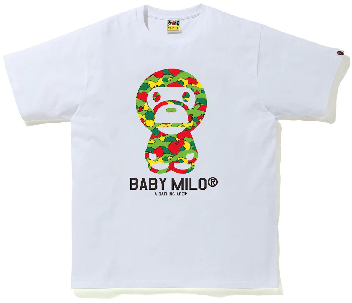 BAPE Sta Camo Baby Milo Tee White/Multi Men's - SS21 - US
