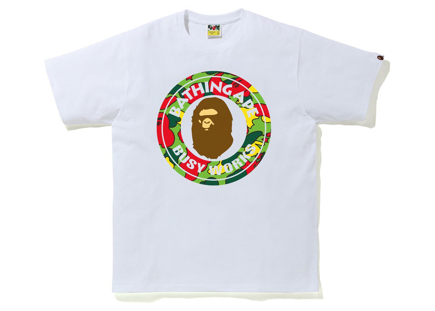 BAPE Sta Camo Busy Works Tee White/Multi Men's - SS21 - US