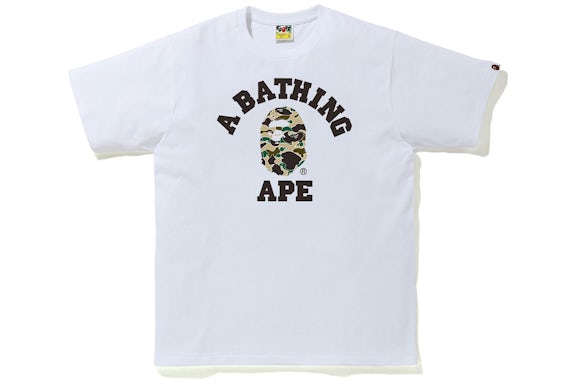 BAPE Sta Mimetico College Tee Bianco/Giallo