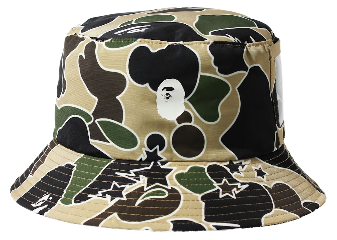 Pre-owned Bape Sta Camo Pocket Hat Yellow