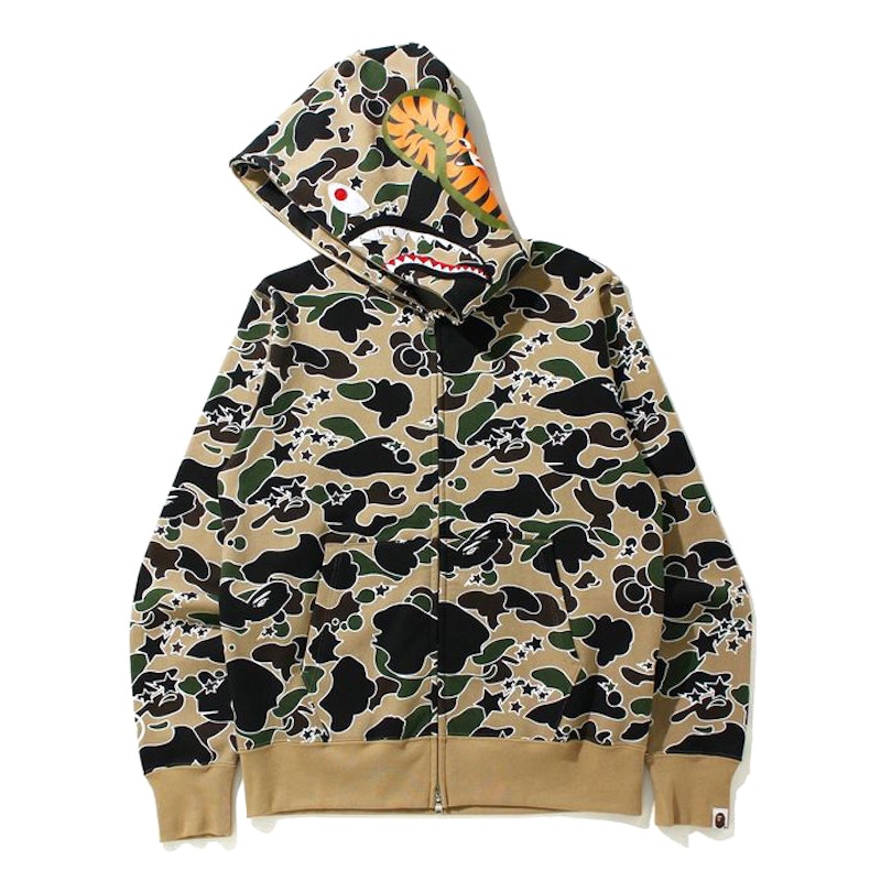 BAPE Sta Camo Shark Full Zip Hoodie Yellow Men's - SS21 - US