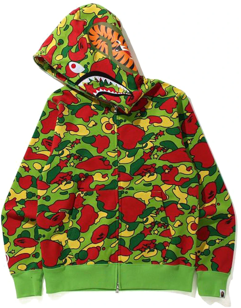 BAPE ABC camo green Shark full zip hoodie A Bathing Ape Size XL