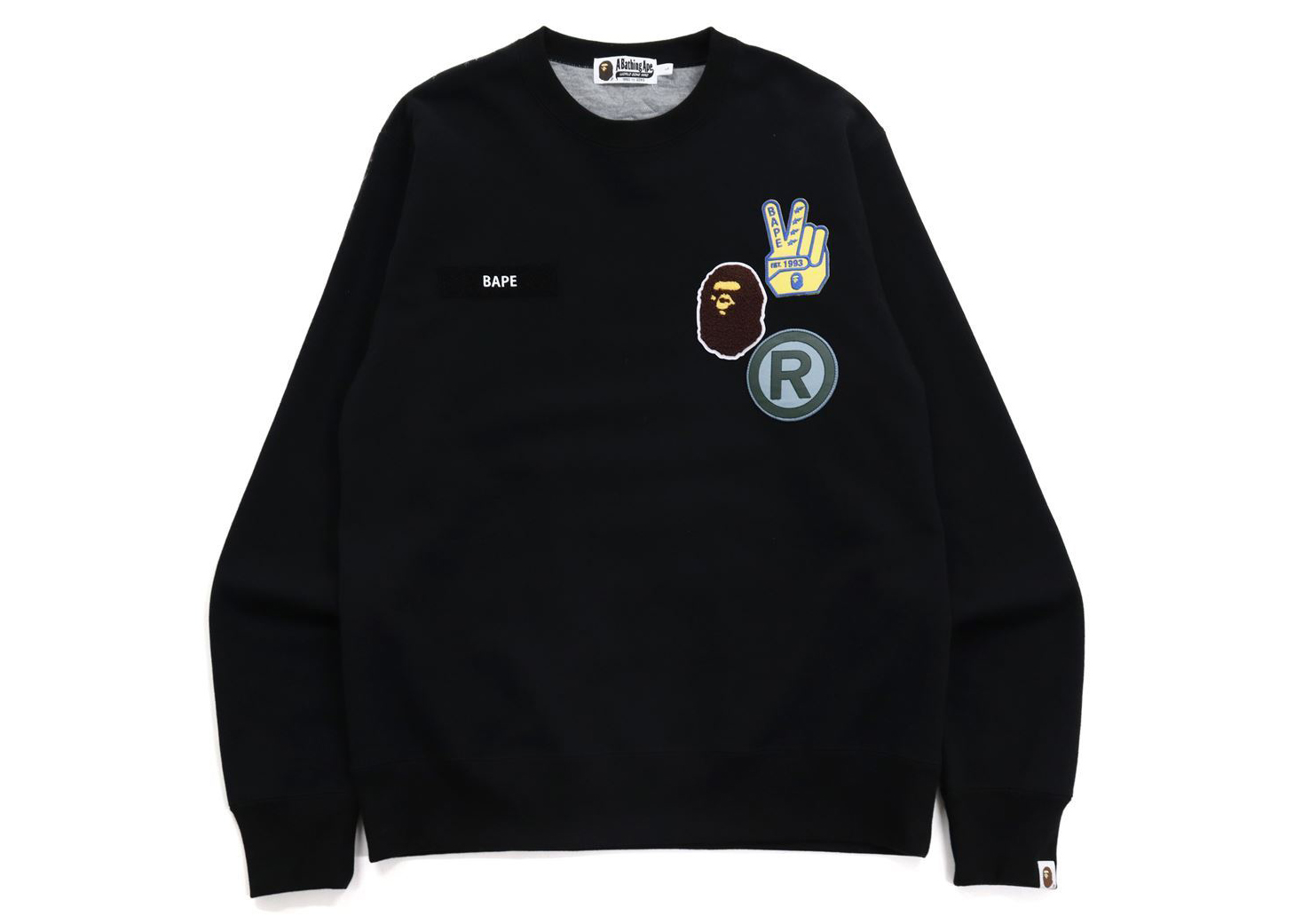 BAPE Sta Jacquard Relaxed Fit Crewneck Black Men's - FW21 - US