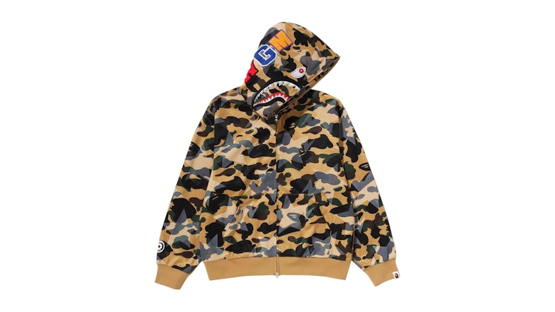 BAPE Sta Over Print 1st Camo Mesh Shark Cropped Fit Full Zip