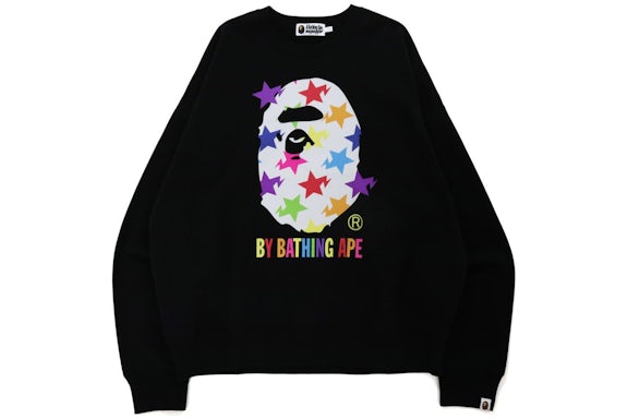 BAPE Sta Pattern By Bathing Ape Loose Fit Crewneck Black