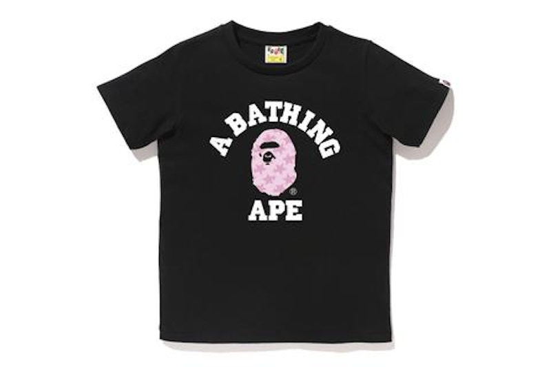 BAPE Sta Pattern College Tee Black/Pink