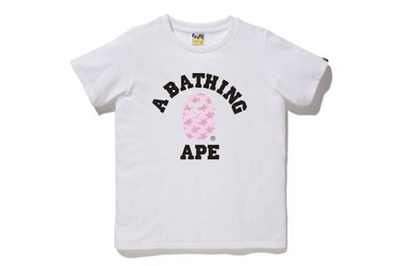 BAPE Sta Pattern College Tee White/Pink