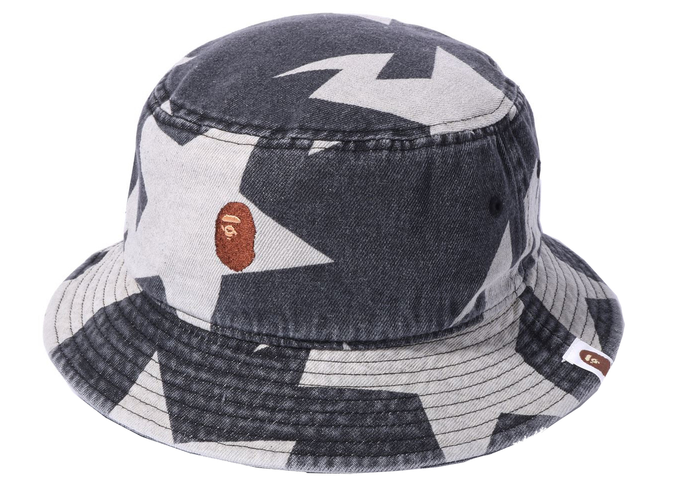BAPE Sta Pattern Denim Bucket Hat Black Men's - SS22 - US