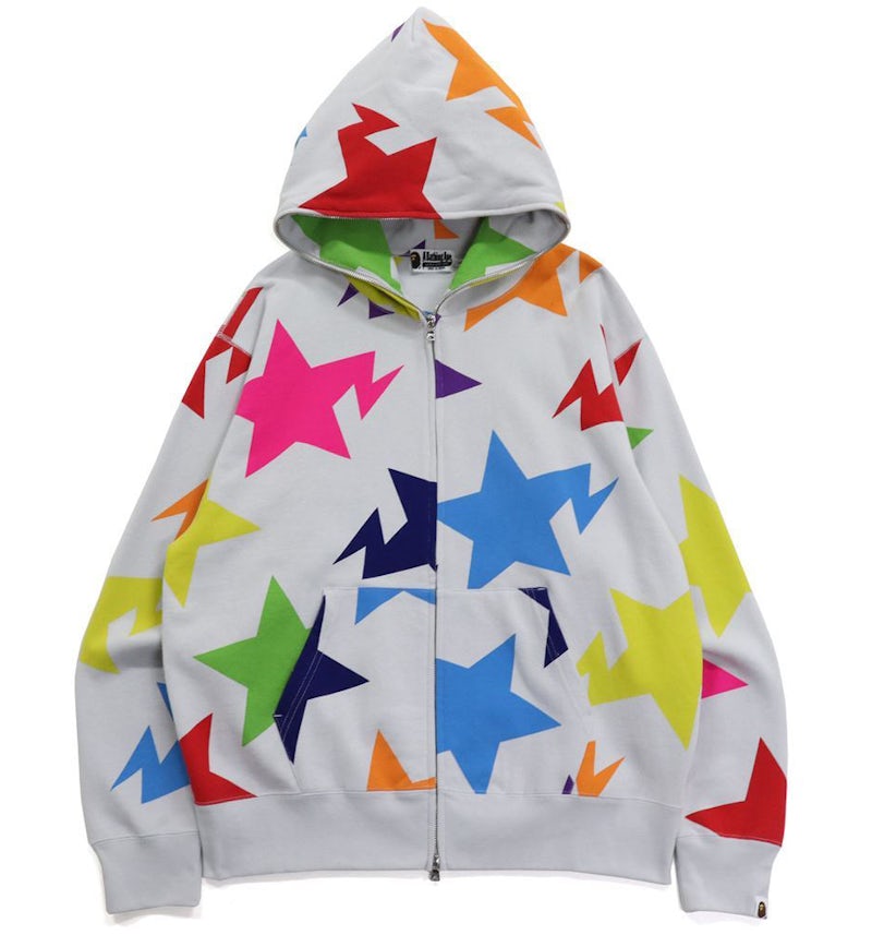 BAPE Sta Pattern Relaxed Fit Full Zip Hoodie Multi Men's FW21 US