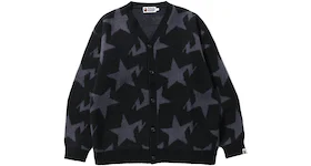 BAPE Sta Pattern Relaxed Fit Knit Cardigan Black