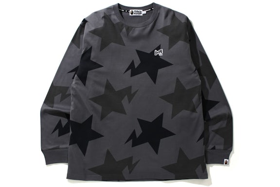 BAPE Sta Pattern Relaxed Fit L/S Tee Black
