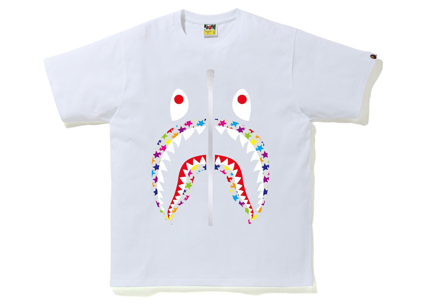 BAPE Sta Pattern Shark Tee White Men's - FW21 - US