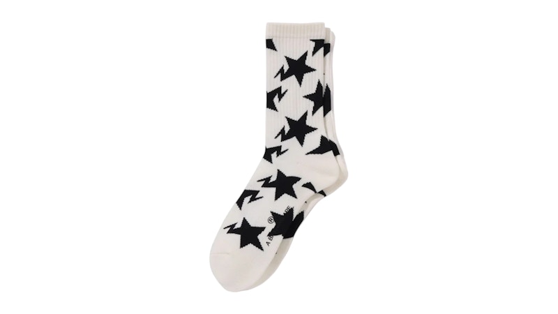 BAPE Sta Pattern Socks White