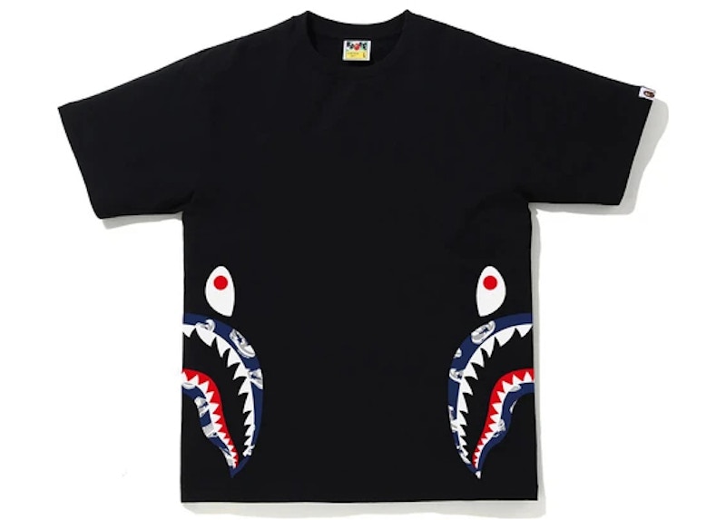 BAPE Sta Random Side Shark Tee Black/Navy