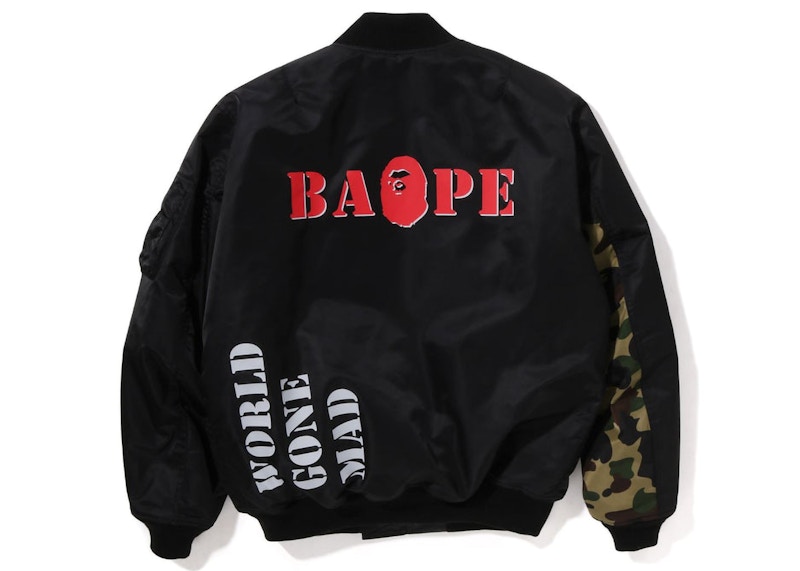 BAPE Stencil Loose Fit MA-1 Jacket Black Men's - FW22 - US