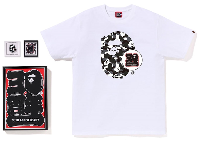 BAPE Store DSMG Bape 30th Anniversary Ape Head Tee Set White Men's