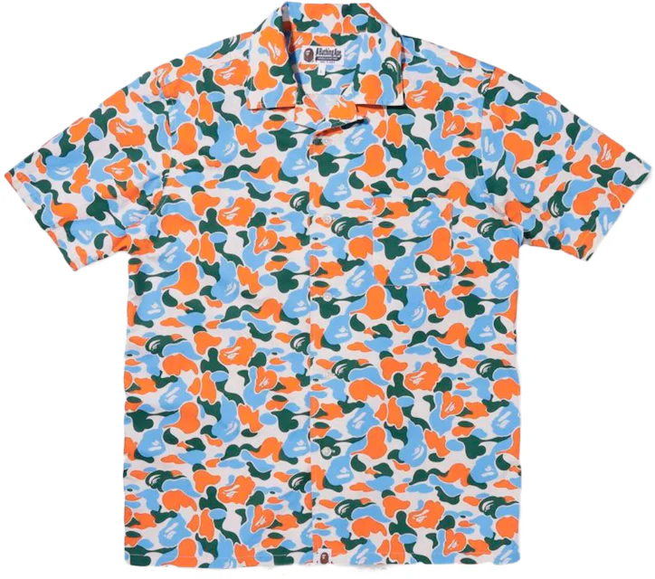 BAPE Store Indonesia Exclusive ABC Camo Aloha Shirt Orange Men's - SS22 ...