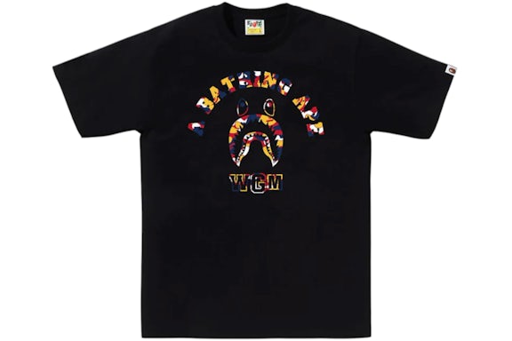 Tienda BAPE Kuala Lumpur Shark College Camiseta Negro