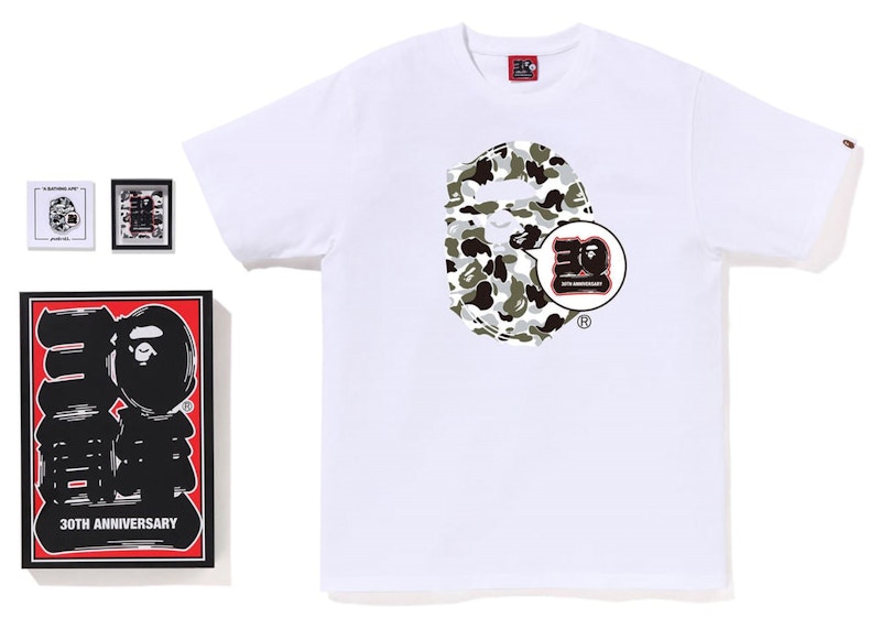 BAPE Store Kyoto Bape 30th Anniversary Ape Head Tee Set White