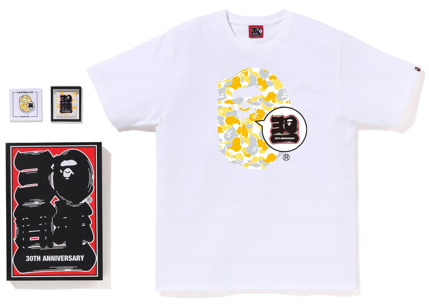 BAPE Store Osaka Bape 30th Anniversary Ape Head Tee Set White