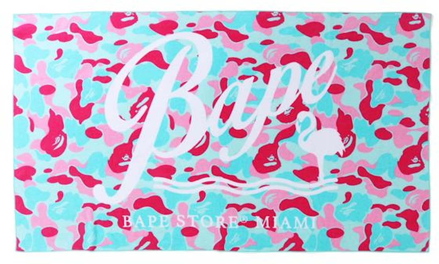 BAPE Store Miami Beach Towel Pink/Blue - FW19