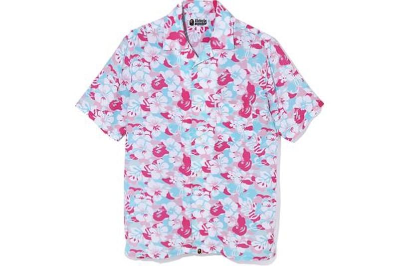 BAPE Store Miami Open Collar Shirt Pink/Blue Hombre - FW19 - ES BAPE Store Miami Open Collar Shirt Pink/Blue Hombre - FW19 - ES