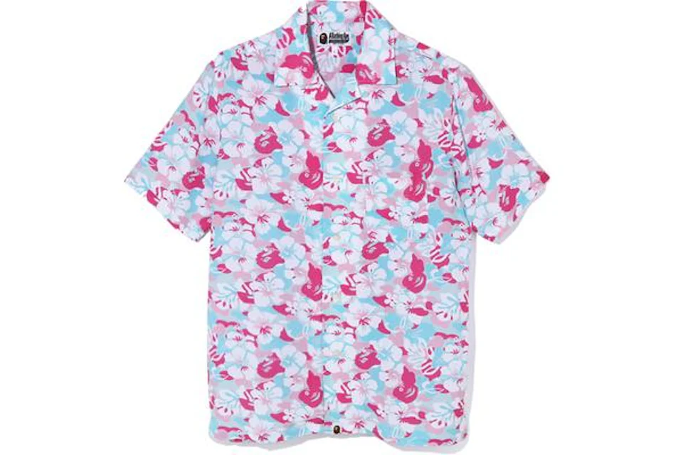 BAPE Store Miami Open Collar Shirt Pink/Blue