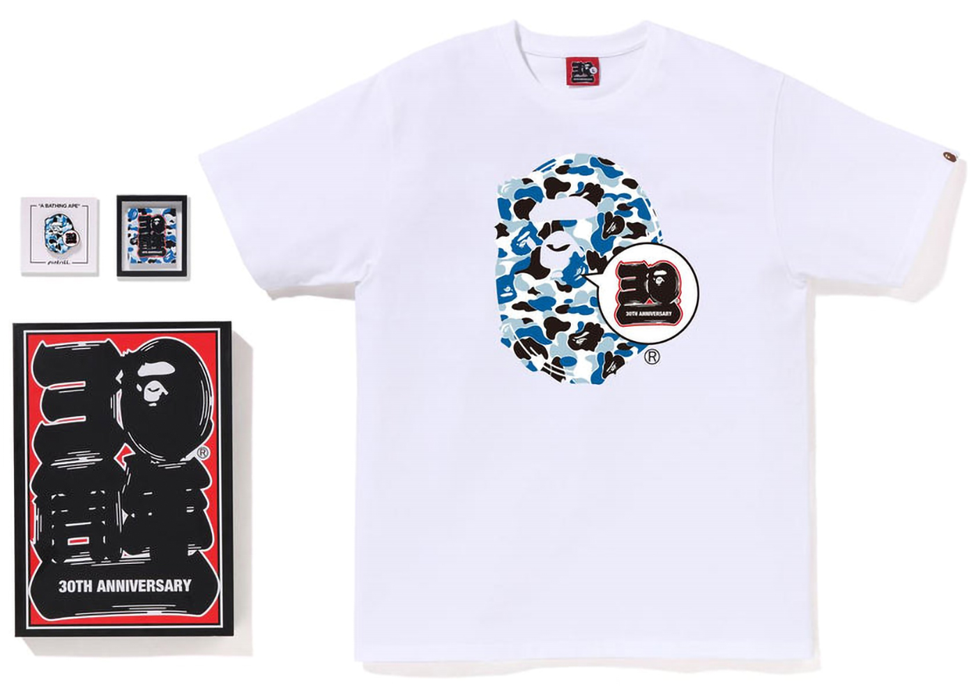 BAPE Store Osaka Bape 30th Anniversary Ape Head Tee Set White