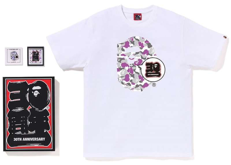 BAPE Store Soho Bape 30th Anniversary Ape Head Tee Set White