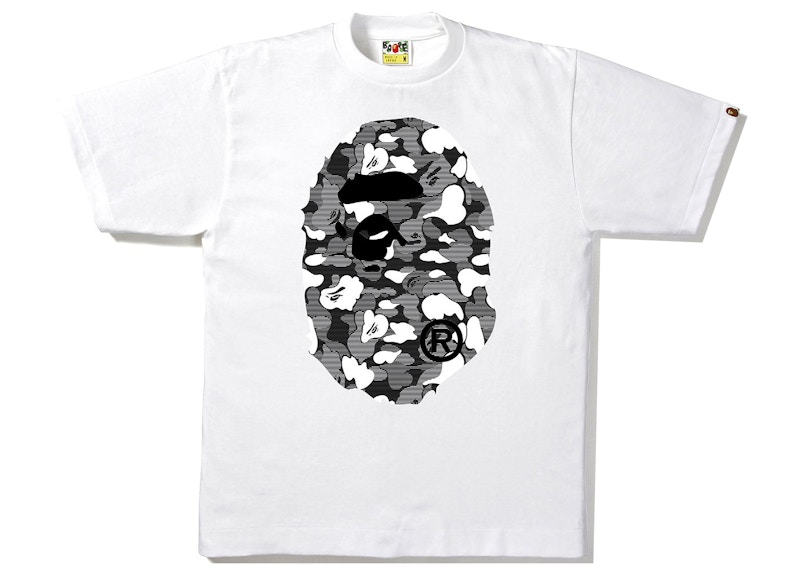 BAPE Stripe ABC Camo Big Ape Head Tee White/Black Men's