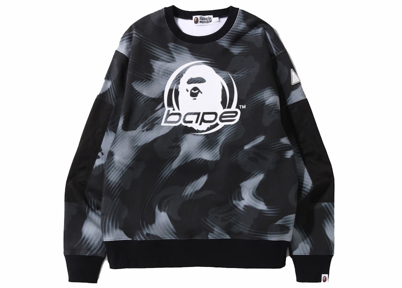 BAPE Stroke Camo Relaxed Fit Crewneck Black